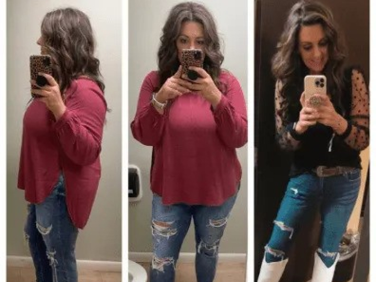 mirror selfie weight loss before and after